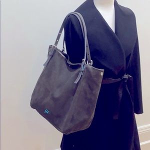 GABS BAG Italy Grey Suede Tote